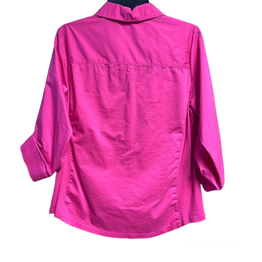 Croft&Borrow Women’s M Pink Button Down Shirt 3/4 sleeve - Picture 5 of 5